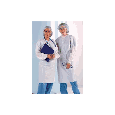 Gown, Fluid Barrier Wht Adlt Lg (10/Bg 5bg/Cs