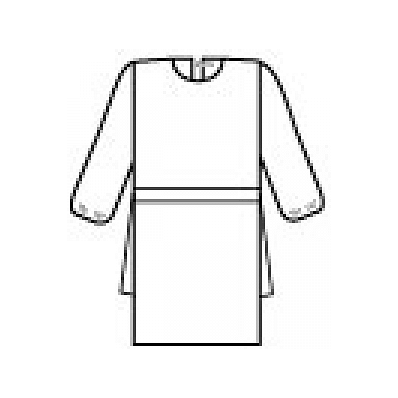 Gown, Iso, Impervious, Open Back, Blue, Univ