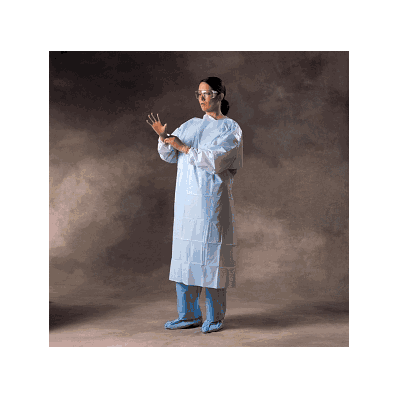 Gown, Iso, Impervious, Open Back, Blue, Xl -