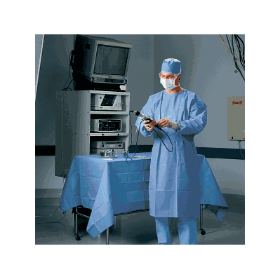 Gown, Procedure, Fluid Resistant, Blue, Lg -