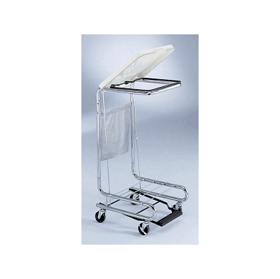 Hamper, Lid, Foot Pedal, Chrome, 18 5/8x19.5