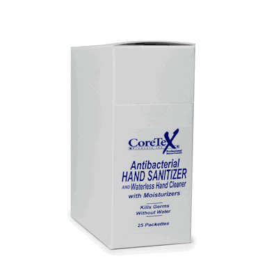 Hand Sanitizer Gel 60% Alcohol, 0.25 oz gel foil Clam Shell Chip Board Dispenser Box