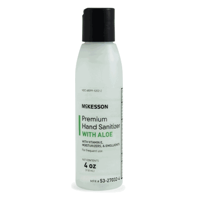 Hand Sanitizer with Aloe, 4 oz. Gel Bottle