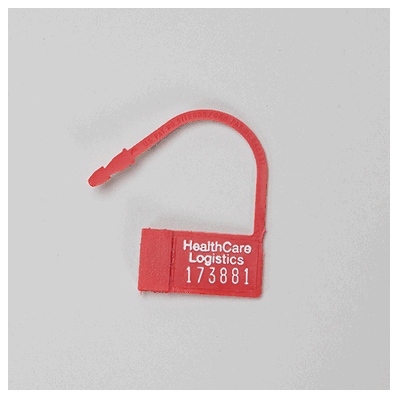 Heavy-Duty Padlock Seal, RED, 1" X 1-5/16", Numbered