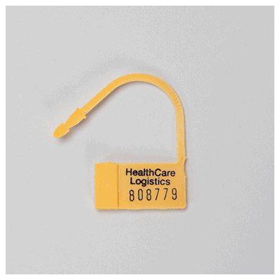 Heavy-Duty Padlock Seal, YELLOW, 1" X 1-5/16", Numbered