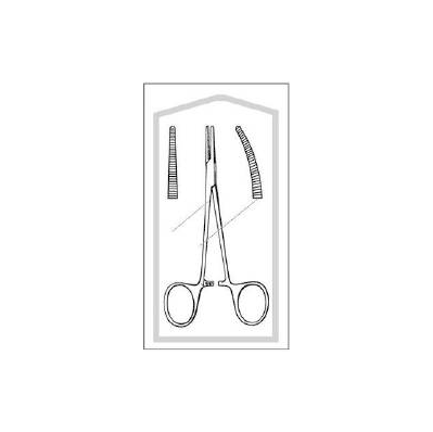 Hemostatic Forceps, Serrated, 5" Curved