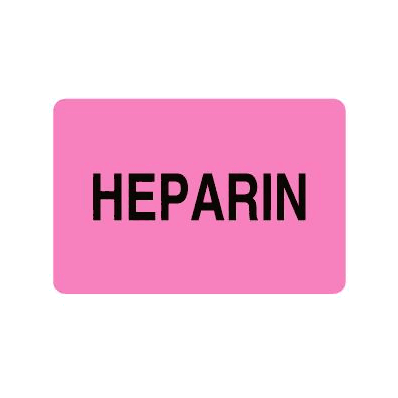 Heparin Label, Florescent Pink