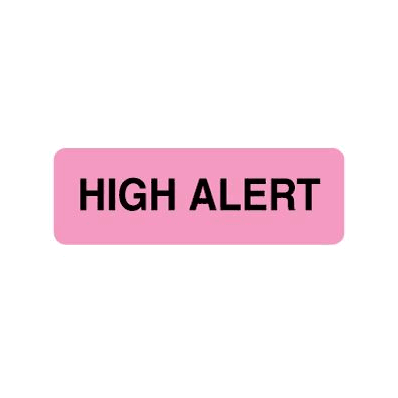 High Alert Label, 1" X 3", 440/Roll, Pinky