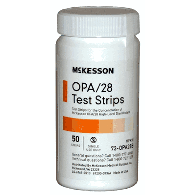 High-Level Disinfectant Test Strip, McKesson OPA/28, 50/Bt by McKesson Brand
