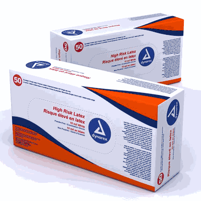 High Risk Latex Exam Glove Powder Free - 10mi