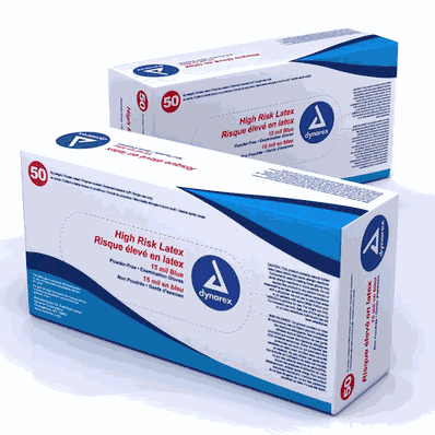 High Risk Latex Exam Glove Powder Free - 15mi