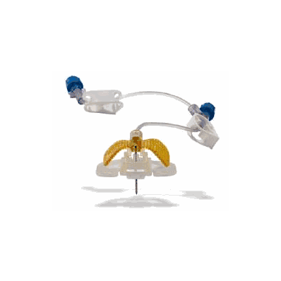 Huber Infusion Set, 19 ga x 1" Winged Right Angle