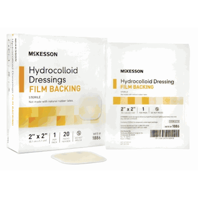 Hydrocolloid Dressing, 2" x 2" Square, Light Beige