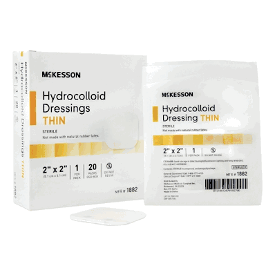 Hydrocolloid Dressing, 2" x 2" Thin Light Beige