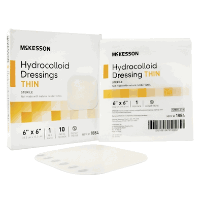 Hydrocolloid Dressing, 6" x 6" Thin, Light Beige