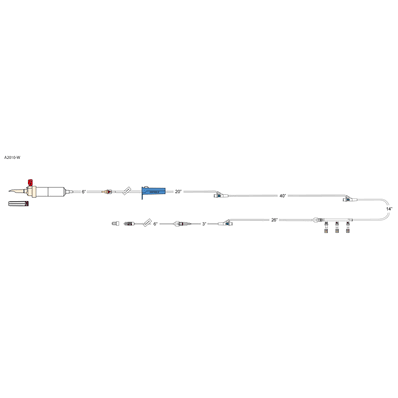 I.V. Admin set, 130" tubing, 28 mL priming, 20d vented