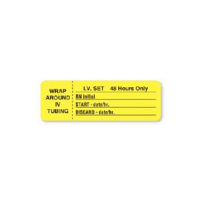 I.V Tubing Change Label Wrap Around Iv Tubing