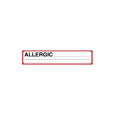 Identification Card, Allergic, 6 1/4" X 1 1/16"