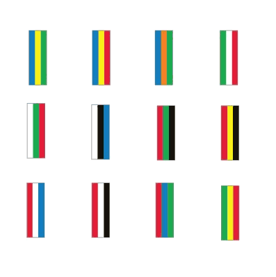 Identification Sheet Tape, White/Green/Red, h