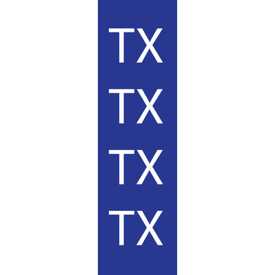 Identification Sheet Tape, Blue / TX, white 1