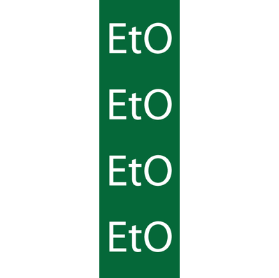 Identification Sheet Tape, Green / EtO, white