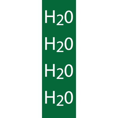 Identification Sheet Tape, Green / H2O, white