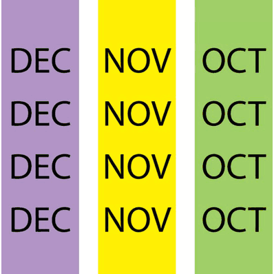 Identification Sheet Tape, Lime Green,Yellow,