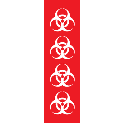 Identification Sheet Tape, Red / Biohazard, w