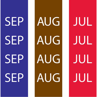 Identification Sheet Tape, Red, Brown, Purple