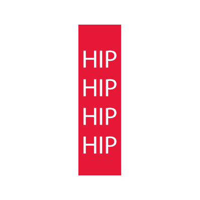 Identification Sheet Tape, Red / HIP, white,
