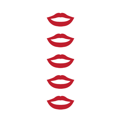 Identification Sheet Tape, White / Lips, red