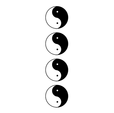 Identification Sheet Tape, White / Yin Yang,