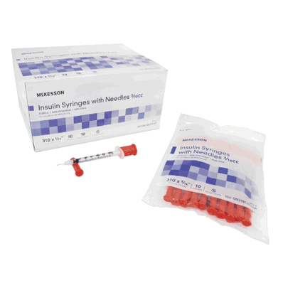 Insulin Syringe with Needle, 31 Gauge x 5/1
