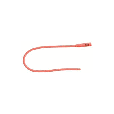 Intermittent Urethral Catheter Rubber, Red 18