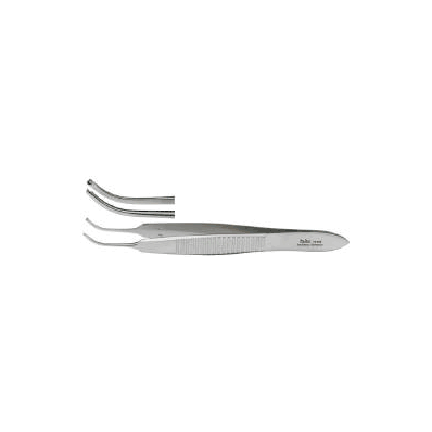 Iris Forceps Graefe Tweezer Type Curved 2-3/4