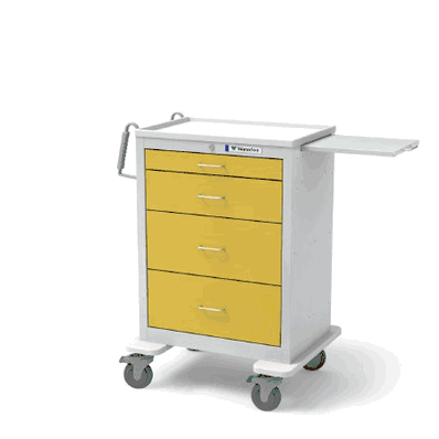 Isolation Cart, 24.5" X 29" X 43.5", 4-drawer, light grey