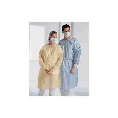 Isolation Gown Large 3-layer Fabric Yellow -