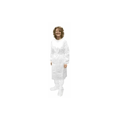 Isolation Gown One Size Fits Most Tyvek White