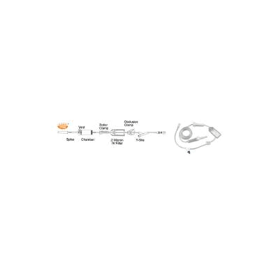 IV Admin Set, 20drp W/Y Site 84" (50/Cs) - -