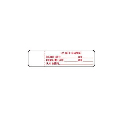 IV Label, 0.75" X 3", White