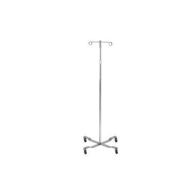 Iv Pole 2-hook 4-leg Chrome Plated Steel With