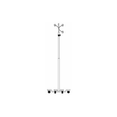 Iv Pole Piggyback Hook 6 Caster - Iv Pole, Cu