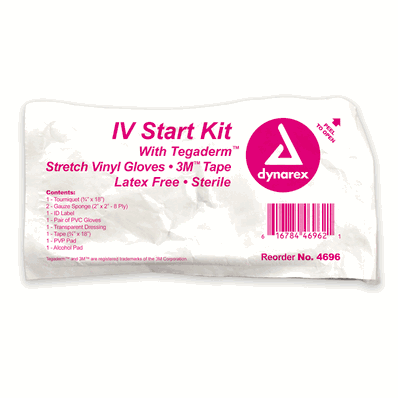 IV Start Kit w/ Tegaderm & PVC Gloves, 3M Tap