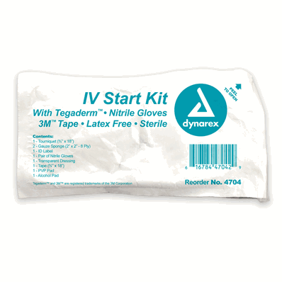 IV Start Kit with Tegaderm & Nitrile Gloves,