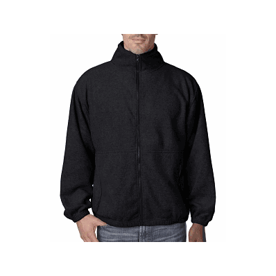 Jacket, Unisex, Fleece, 100% Poly, Blk, 4xl -
