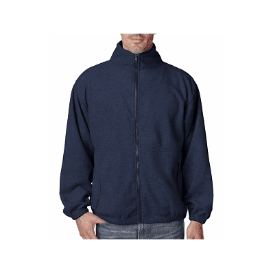 Jacket, Unisex, Fleece, 100% Poly, Nvy, 4xl -