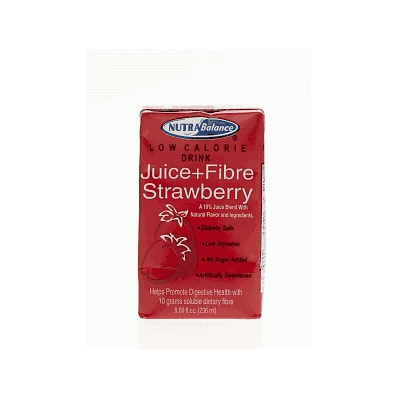 Juice, Strawberry Flavor, 8 oz. Plus Fibre