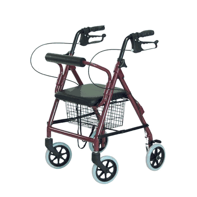 SHIPS 4-7 days, Graham RJ4301-R Junior Walkabout Rollators - BURGUNDY RJ4301R