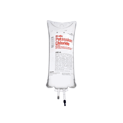 Baxter 2B2434X, KCl in 0.9% NACL Dextrose, KCL 20MEQ / L
