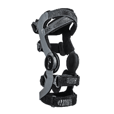 Knee brace, large, hinged, aluminum for right